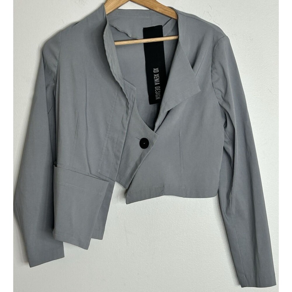 XD Xenia Design Asymmetric Blazer HIHA Avant Garde Gray Luxury Eur 46 US 14